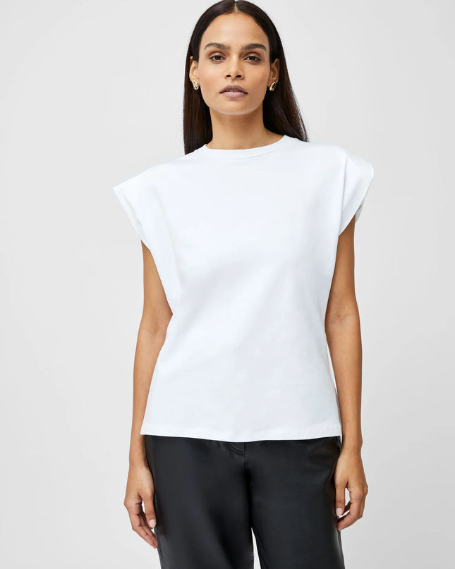 French Connection Rallie Shoulder Pad Tank Top - White