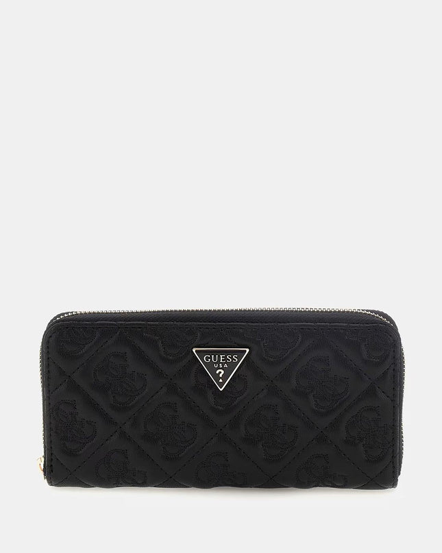 Guess Adelasia Large Zip Around Purse - Black