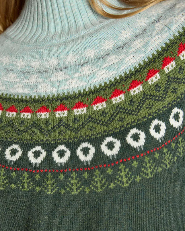 Joules Landscape Pattern Knitted Jumper - Green
