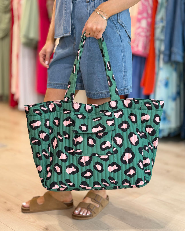Printed Beach Bag - Green