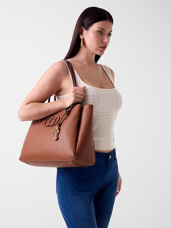 Guess Isola Multi Compartment Tote - Cognac