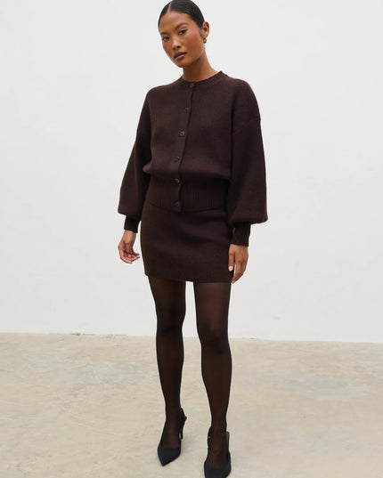 Etta Knit Bomber - Chocolate