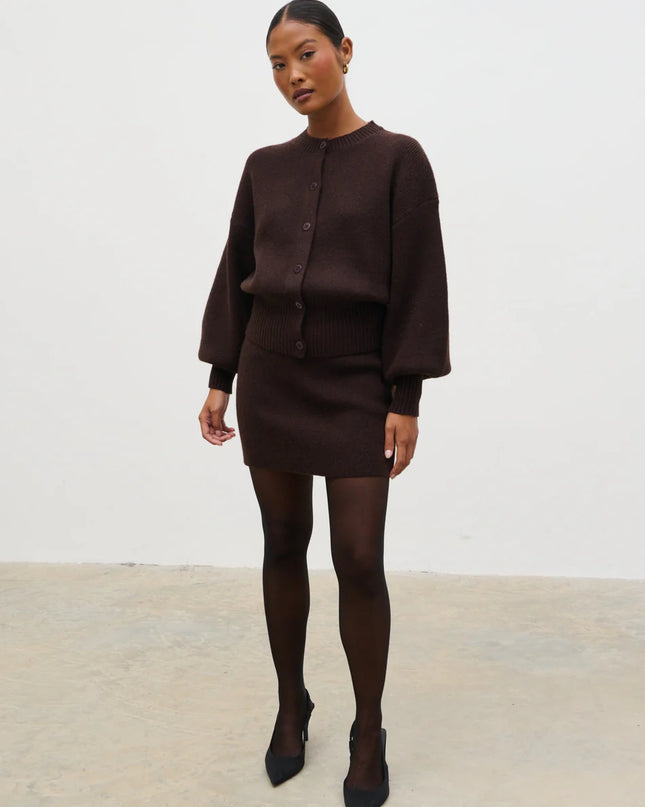 Etta Knit Bomber - Chocolate