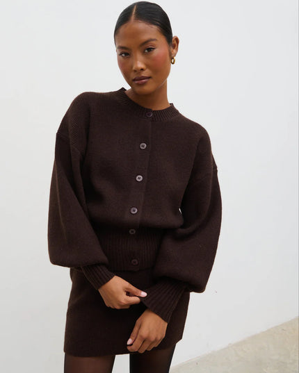 Etta Knit Bomber - Chocolate