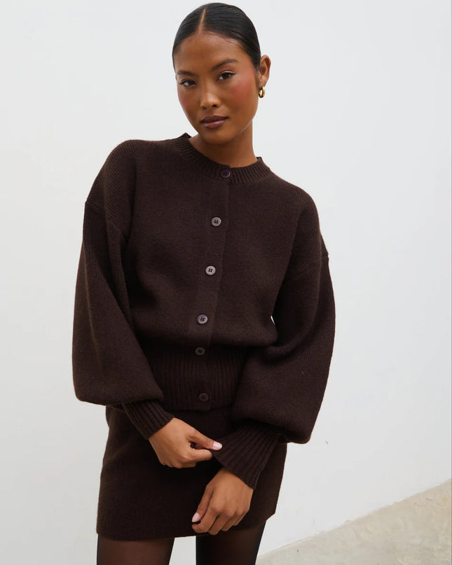 Etta Knit Bomber - Chocolate