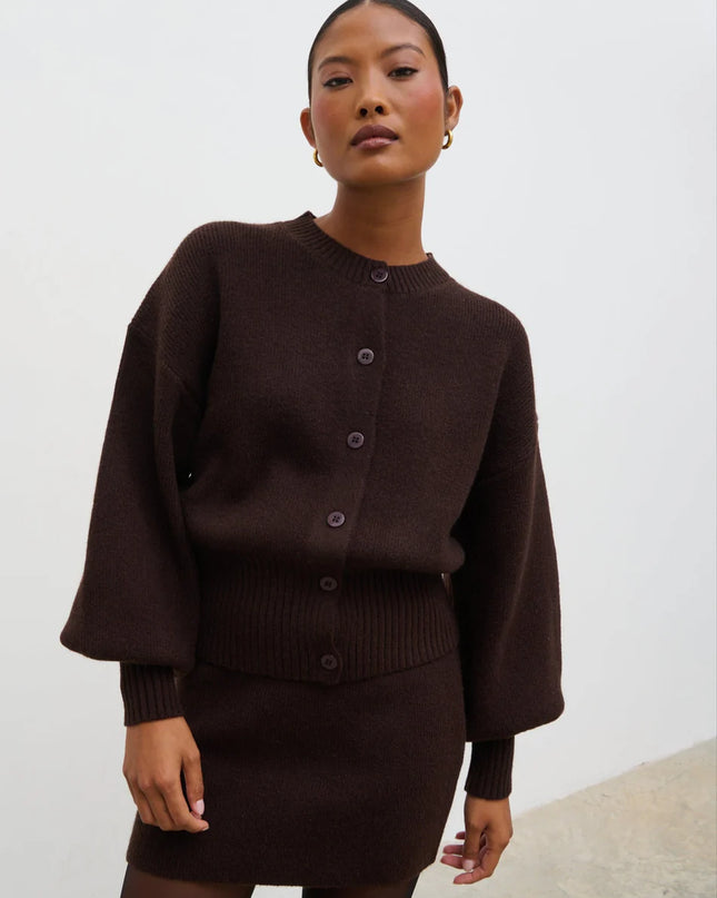 Etta Knit Bomber - Chocolate