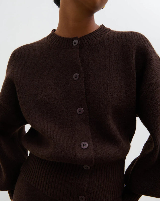 Etta Knit Bomber - Chocolate