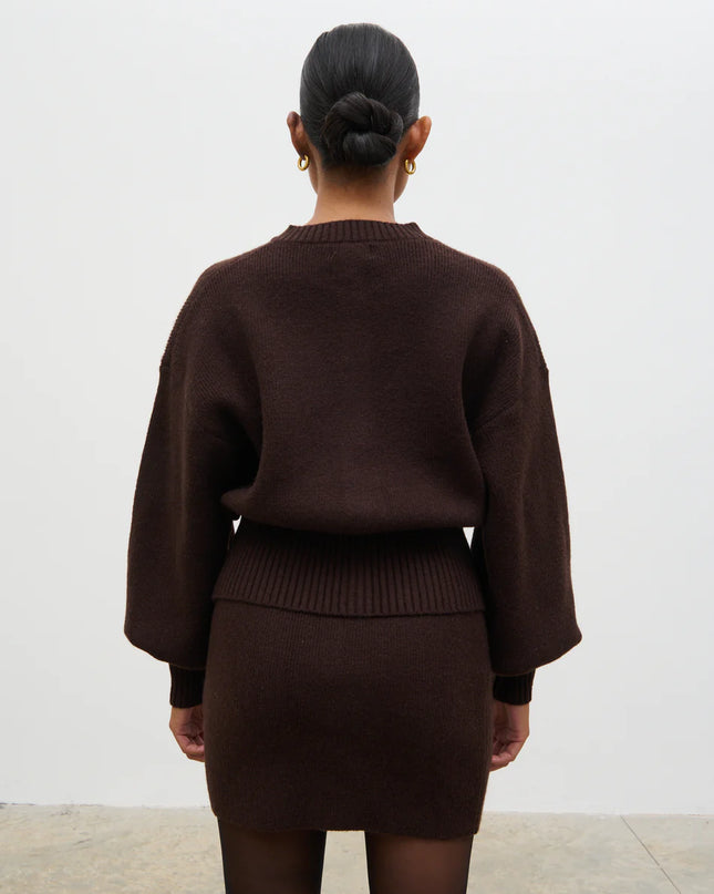 Etta Knit Bomber - Chocolate