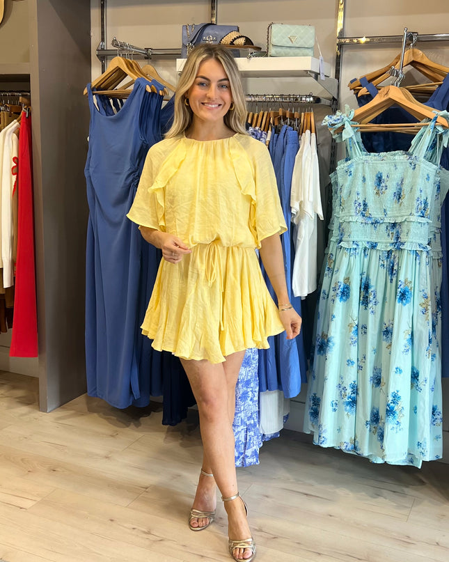 Mini Flounce Dress - Yellow