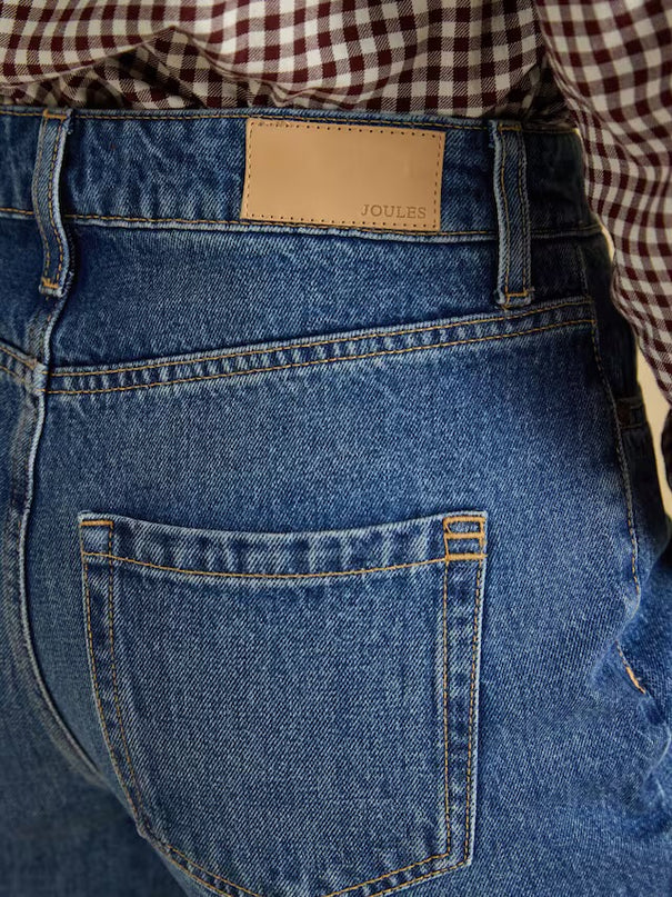 Joules High Rise Wide Leg Jean - Mid Blue