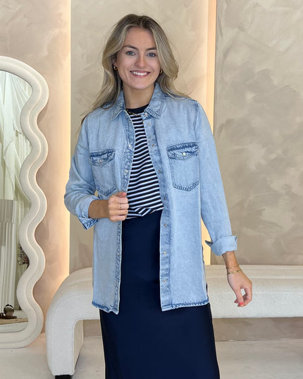 Guess Sara Striped Top - Blue/White