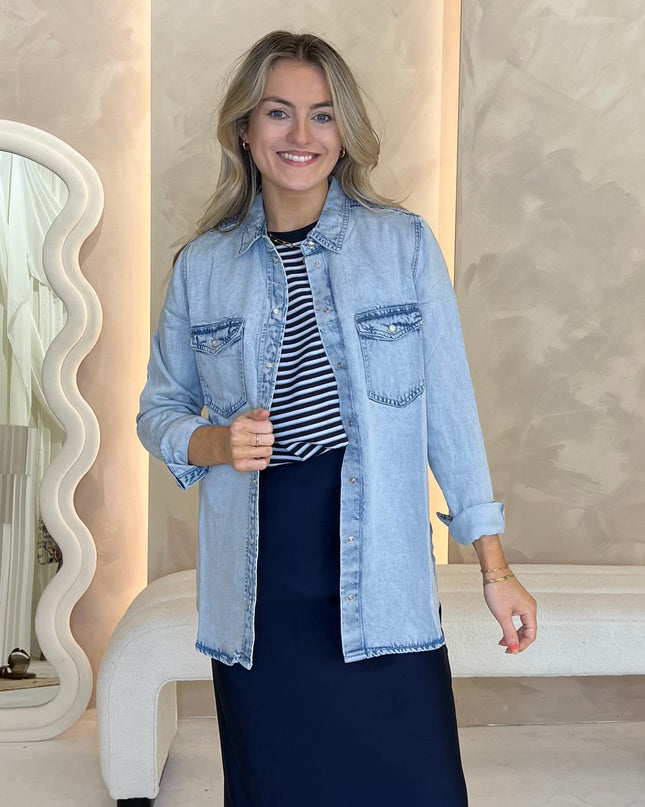 Guess Sara Striped Top - Blue/White