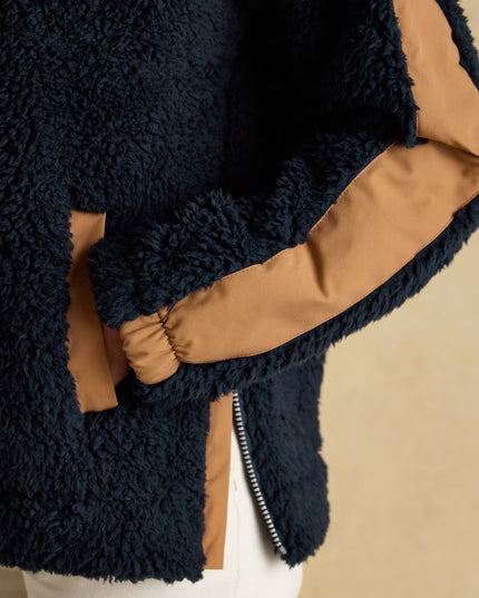 Tilly Quarter Zip Borg Fleece - Navy