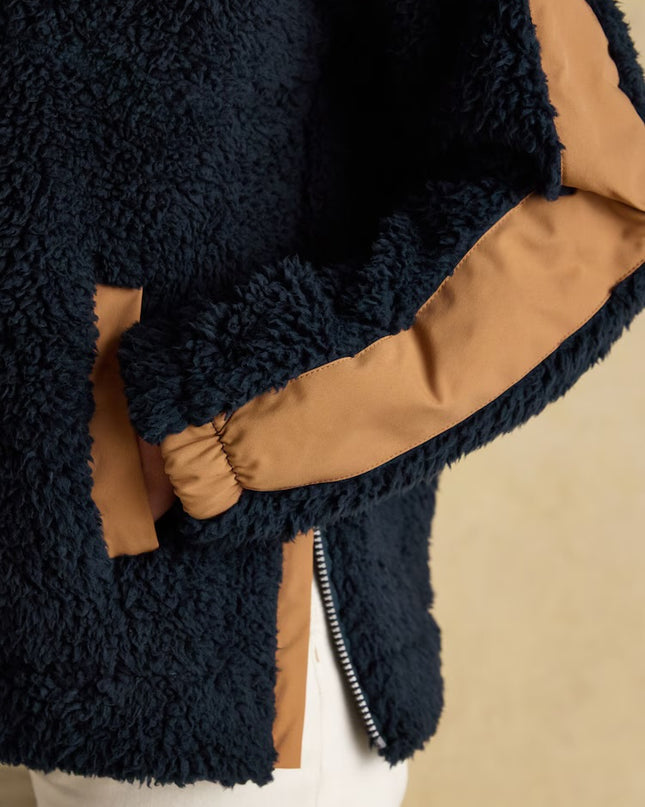 Tilly Quarter Zip Borg Fleece - Navy