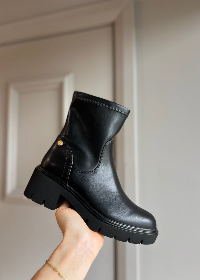 PU Chunky Ankle Boot - Black