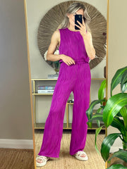 Kyra Textured Two Piece - Purple