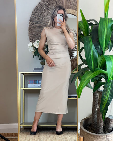 Harper Midi Dress - Beige