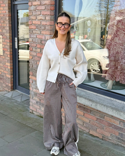 French Connection Alexis Trouser - Brown Stripe