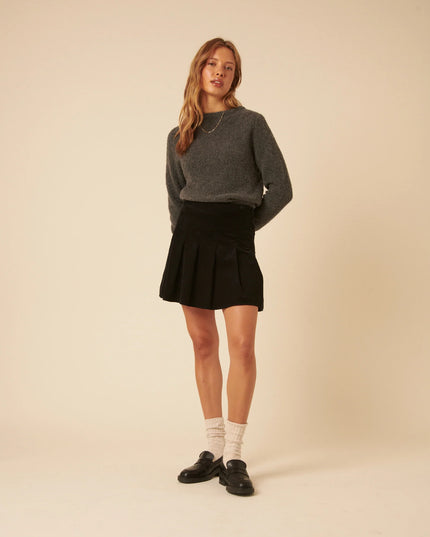 Black Box Pleated Cord Mini Skirt