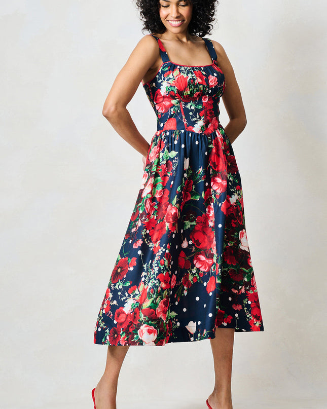 Leona Dress - Navy Floral