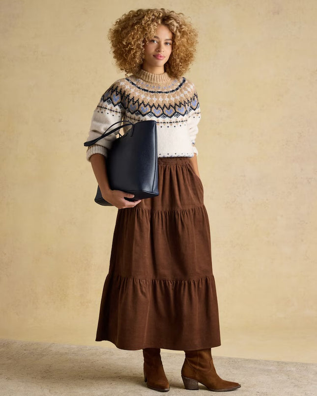 Charlie Fair Isle Knitted Jumper - Cream & Brown