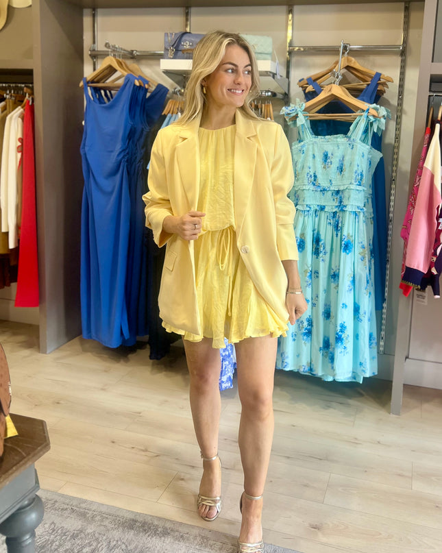 Mini Flounce Dress - Yellow