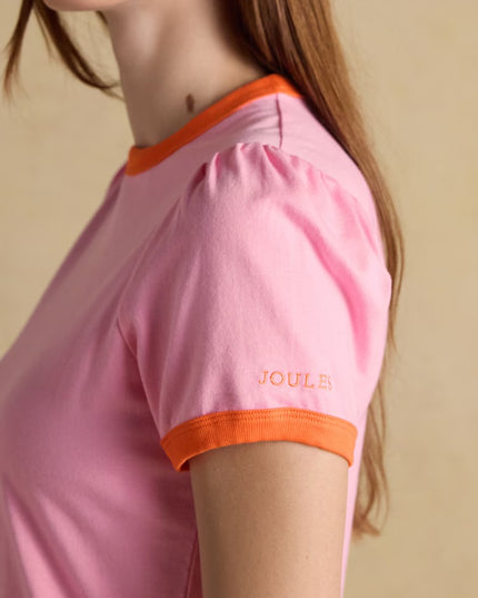 Erin Colour Block T-Shirt - Pink/Orange