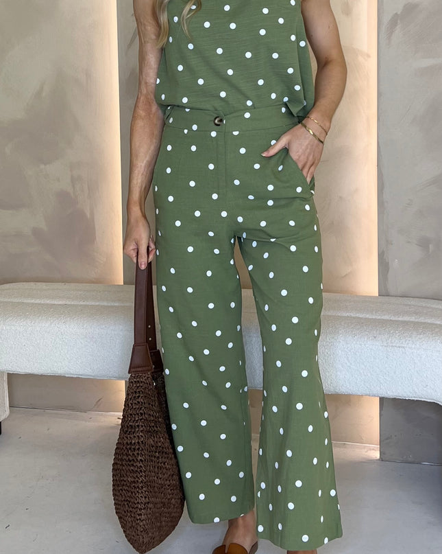 Green Polka-Dot Trouser