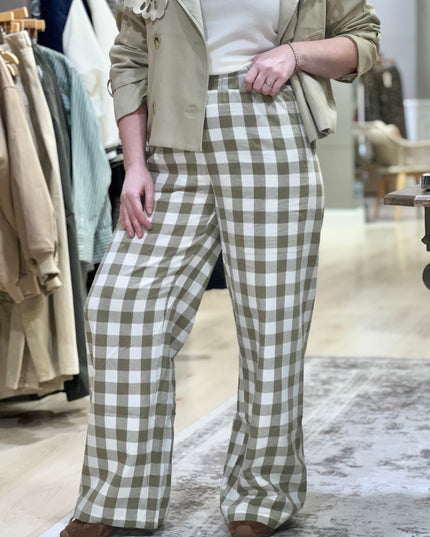 Gingham Trousers - Green