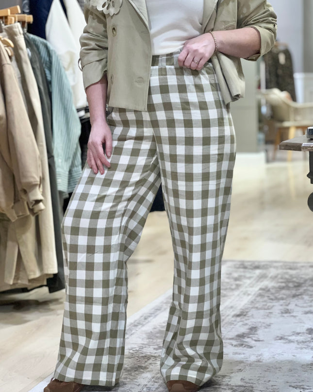 Gingham Trousers - Green