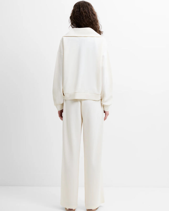 French Connection Wren Half Zip Sweater - Porcelain Cream