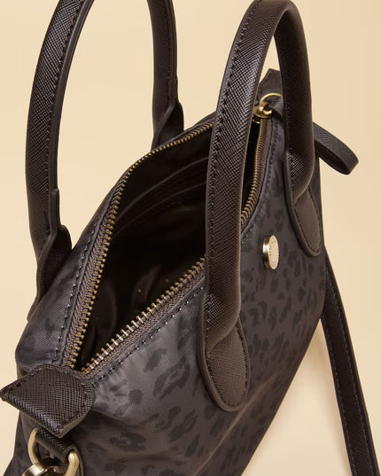 Mini Crossbody Handbag - Chocolate Leopard Print