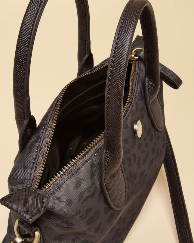 Mini Crossbody Handbag - Chocolate Leopard Print