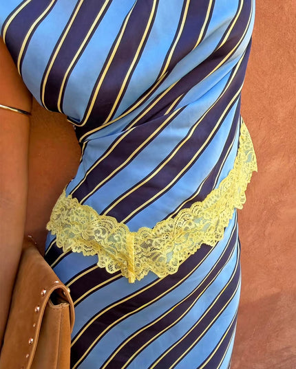 Stripe Asymmetrical Top - Blue Stripe
