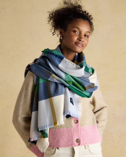 Joules Bracewell Scarf - Green Check