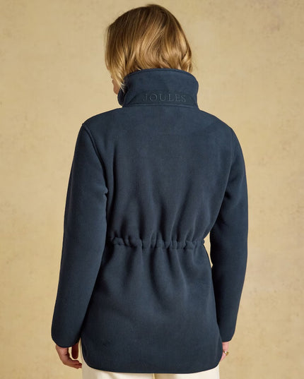 Longline Fleece Funnel Neck Full Zip Fleece Jacket - Navy