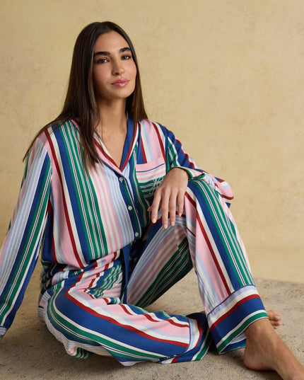 Alma Multi Stripe Woven Pyjama Set