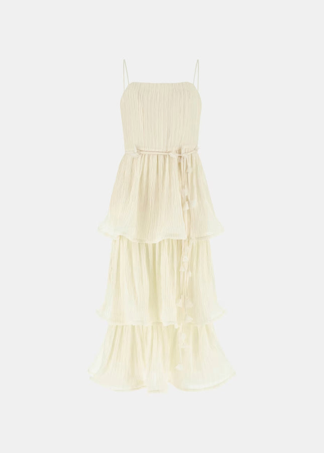 Guess Chiffon Flounced Midi Dress