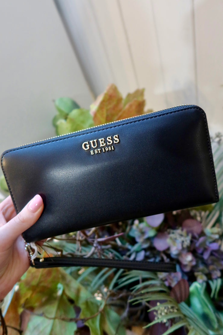 Guess Laurel Large Zip Around Purse - Black