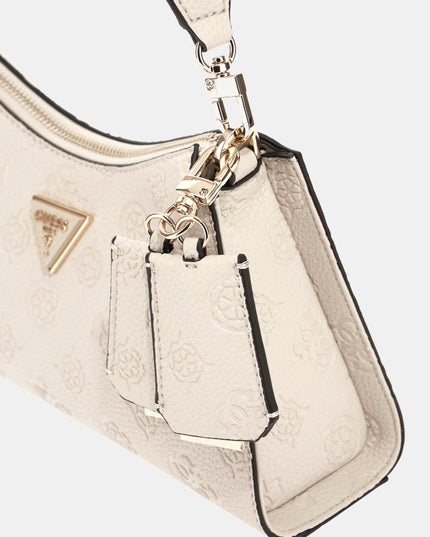 Guess Cresidia II Top Zip Shoulder Bag - Off White Logo