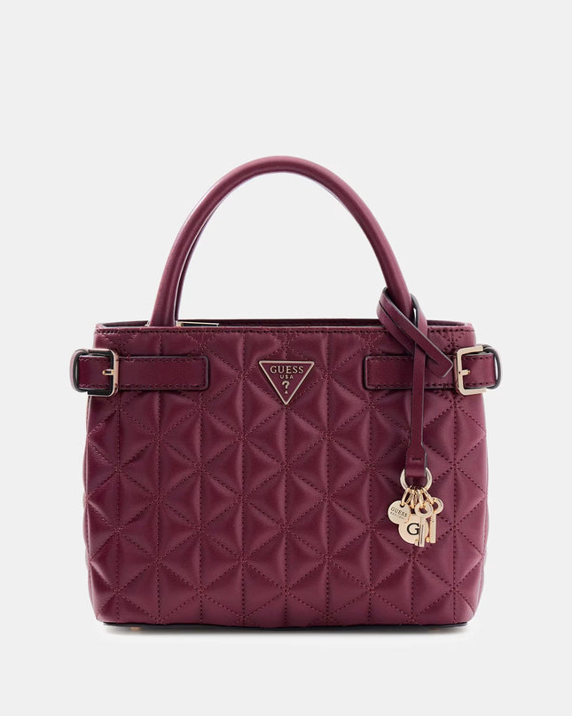 Guess Paisleigh Small Satchel - Burgundy