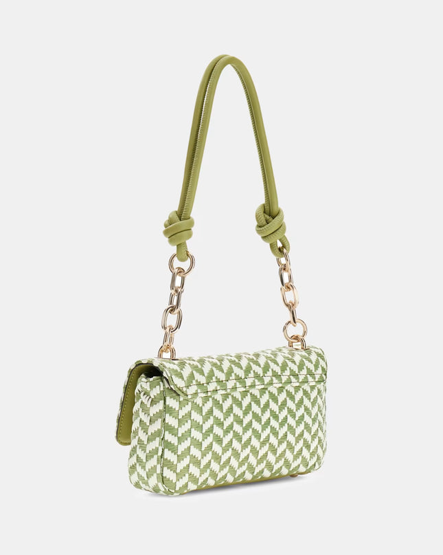 Guess Tessi Flap Shoulder Bag - Olive multi