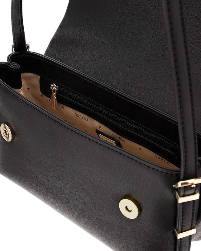 Guess Lefia Flap Shoulder Bag - Black