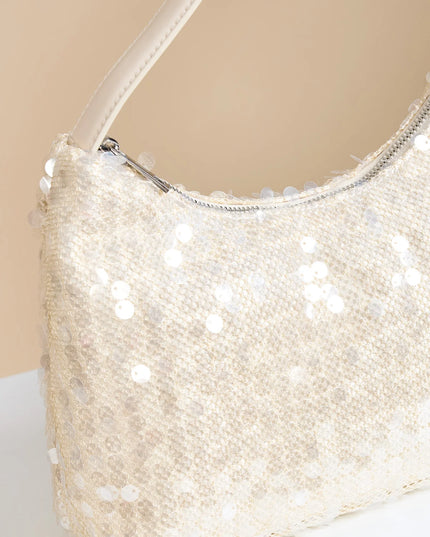 Pearly Shimmer Sequin Shoulder Bag 