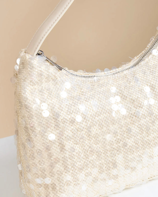 Pearly Shimmer Sequin Shoulder Bag 