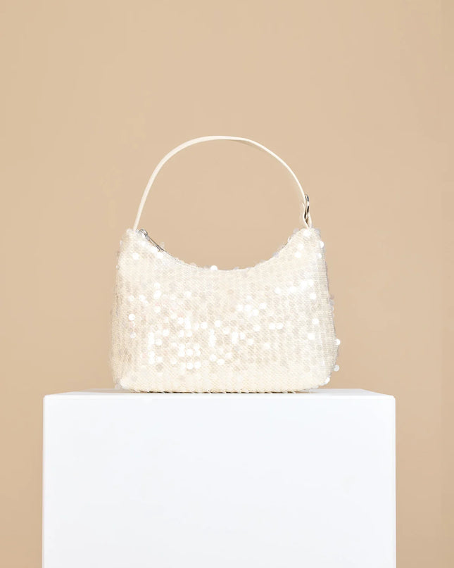 Pearly Shimmer Sequin Shoulder Bag 