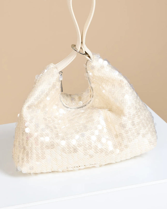 Pearly Shimmer Sequin Shoulder Bag 