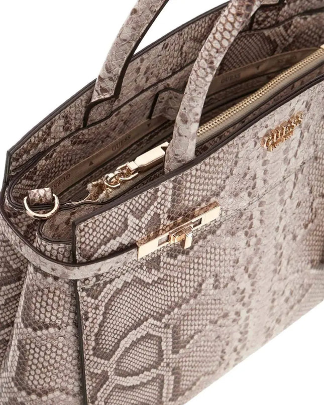 Guess Melinda Triple Compartment Satchel - Natural