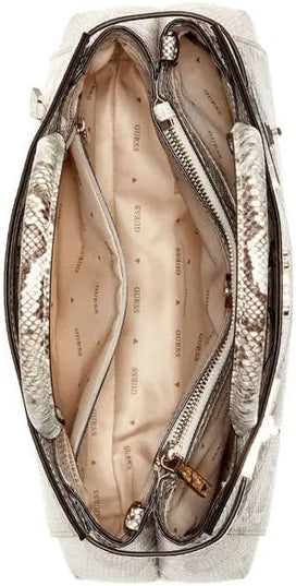 Guess Melinda Triple Compartment Satchel - Natural