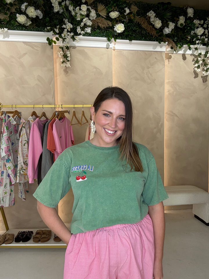 Cherry Graphic T-Shirt - Green